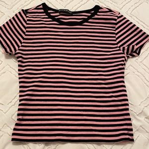 Black and Pink Striped Top Brandy Melville